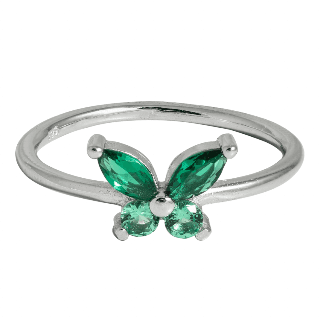 J&B JEWELLERY Srebrni prsten 925 16 mm - 000095G zeleni