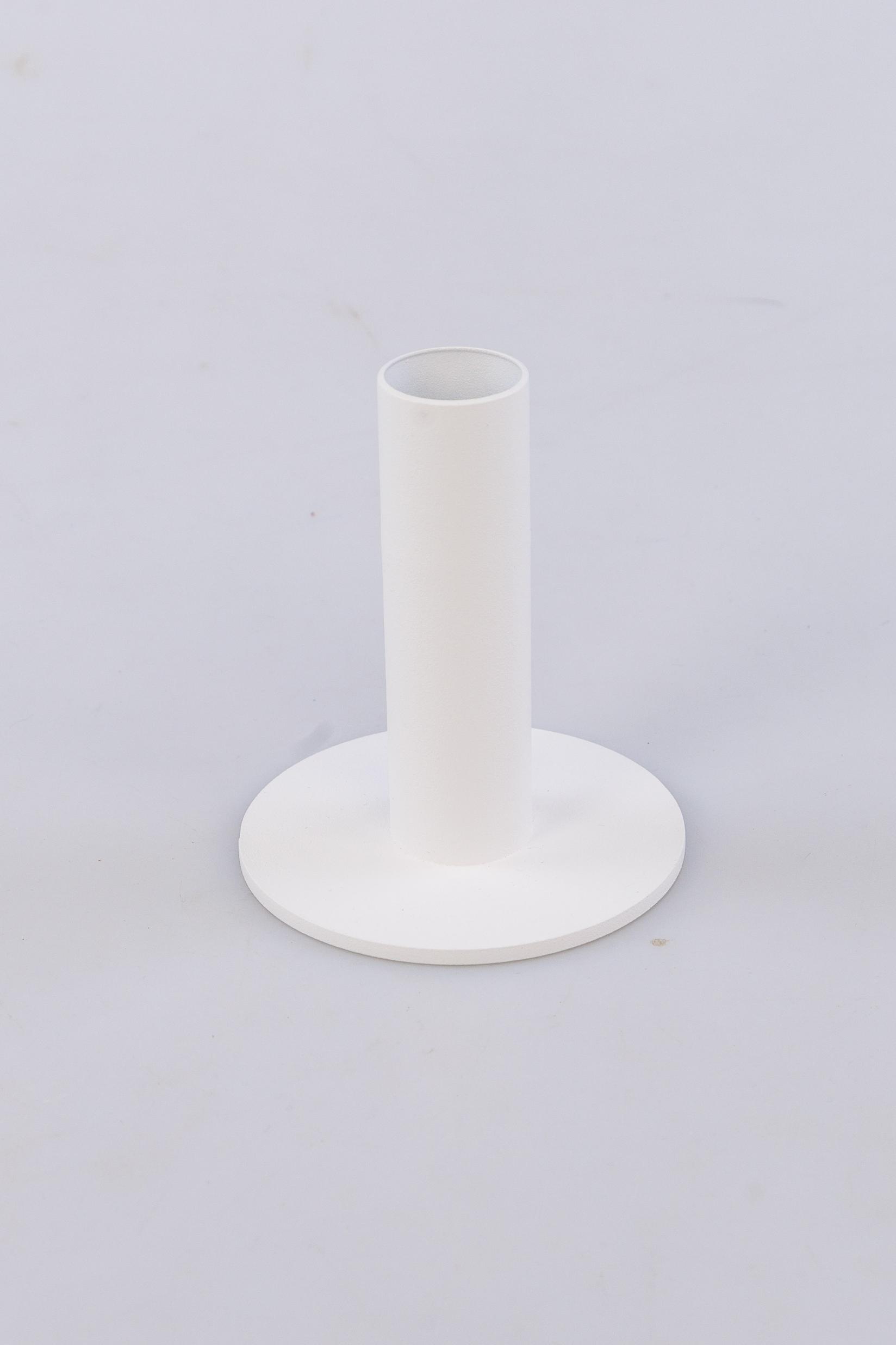 Dekorativni svećnjak, Okrugli, 9cm, Beli