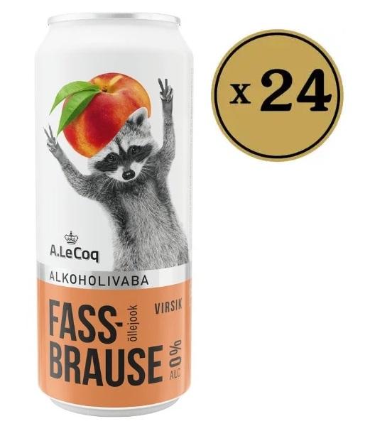 ALeCoq Pivo Fassbrause Breskva 0%,  Bezalkoholno, 05l, 24 komada