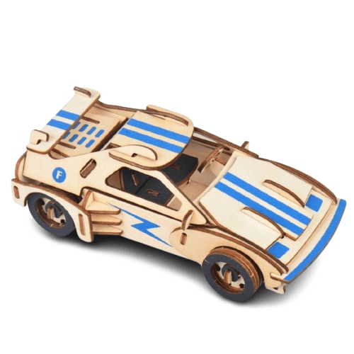 Slagalica Sportski automobil f20, 3D, Drvena, Bež