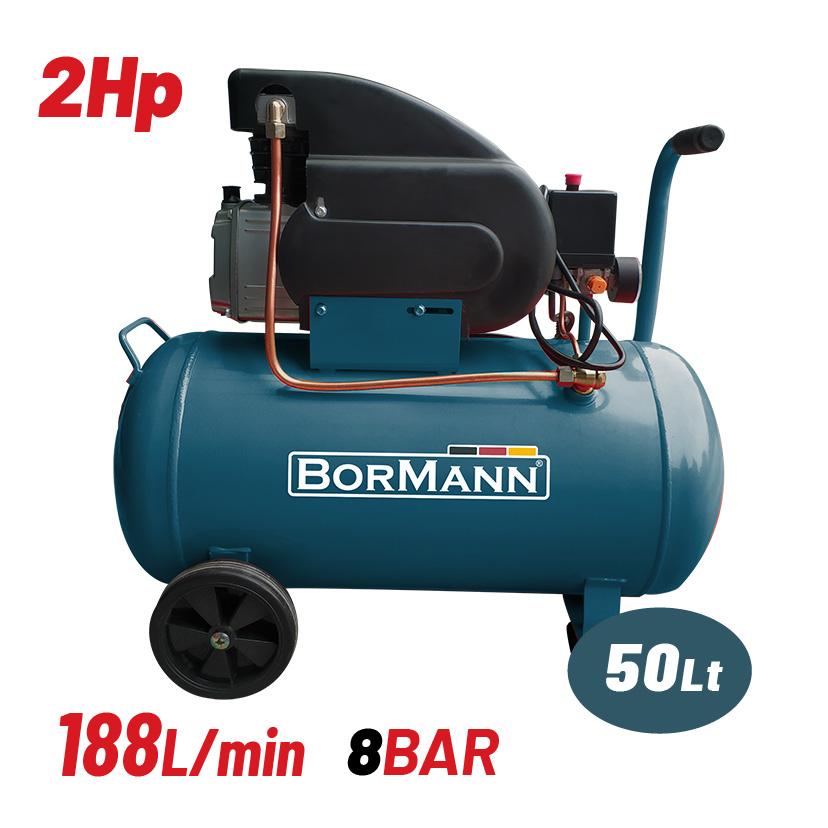 Bormanov uljni kompresor 8 bara 1,5 kW (2 KS) 188/min 50l BAT5012