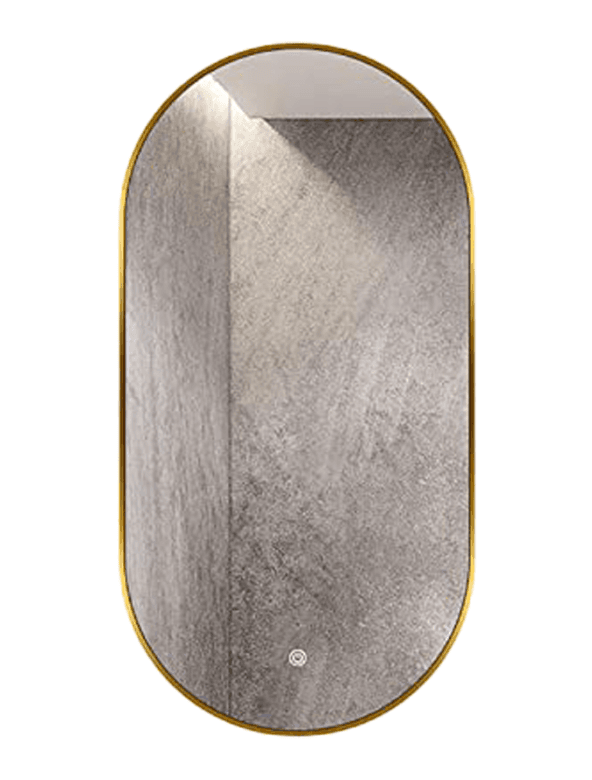 Ceramica Lux Ogledalo alu-ram, 55x100 elipsa, Touch-dimer, Pozadinski CL41, Zlatna boja