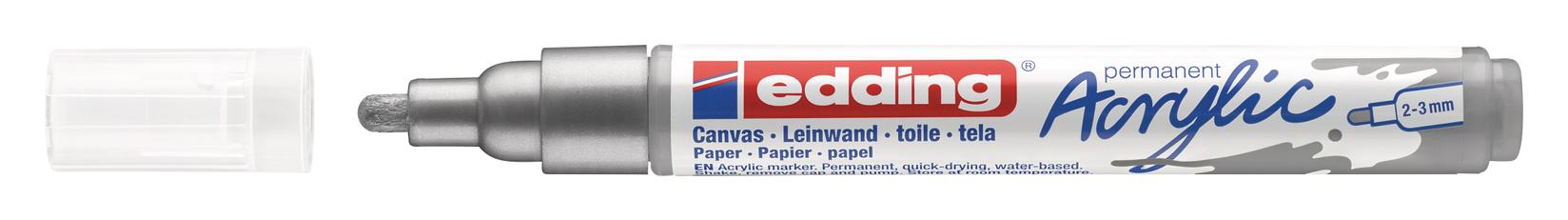Selected image for EDDING Akrilni marker medium 2-3mm obli vrh E-5100 srebrni
