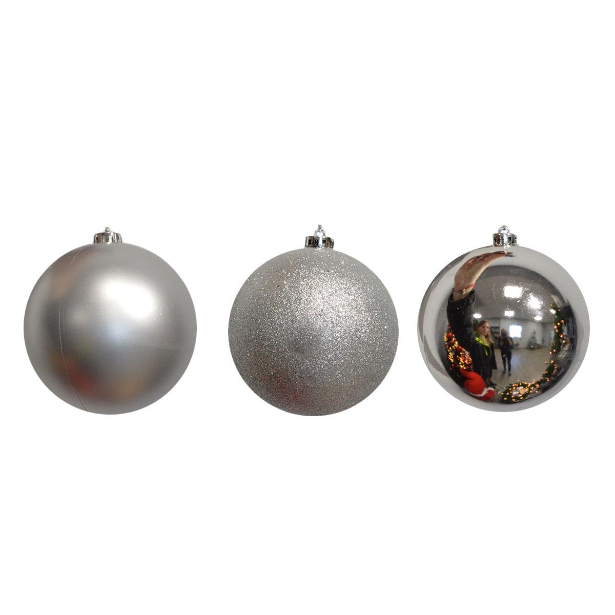 EDELMAN  Set od tri ukrasne kugle srebrne boje D15cm