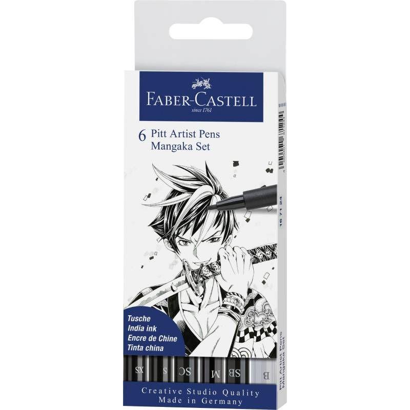 FABER CASTELL Mastilo za crtanje Pitt Art pen 6/1 167124 Black Manga