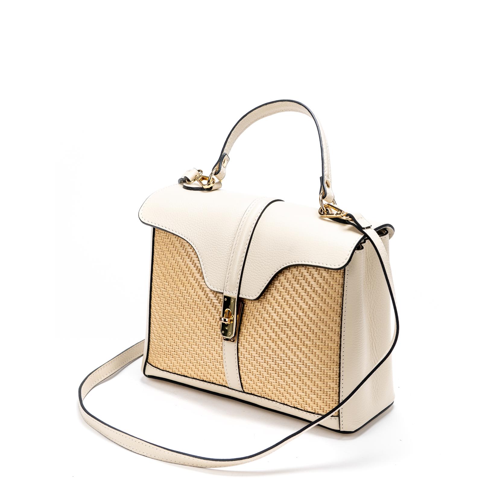 Claudia Ženska kožna torba 9007, Bež-bela