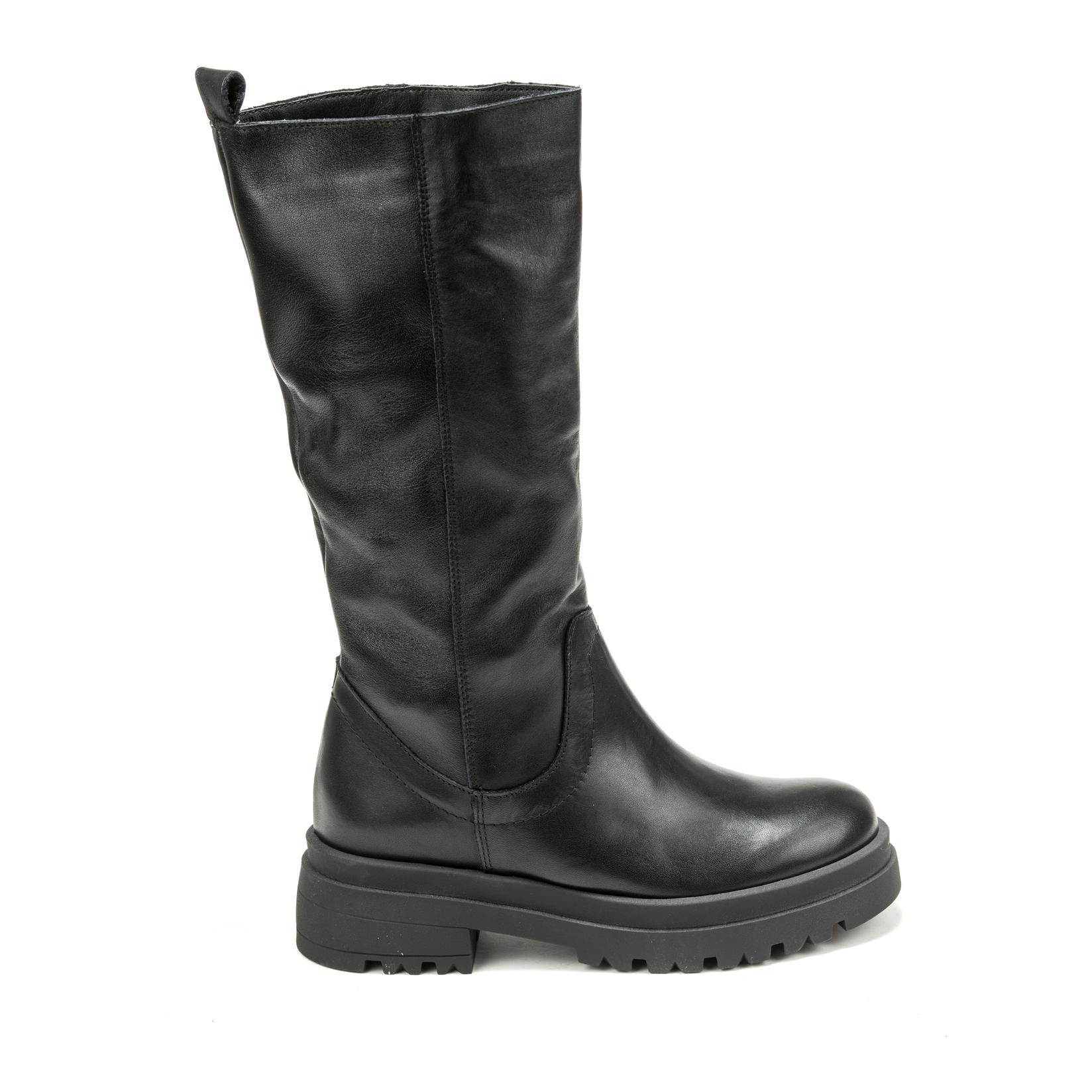 Debutto Ženske čizme na štiklu 1514, Kožne, Crne