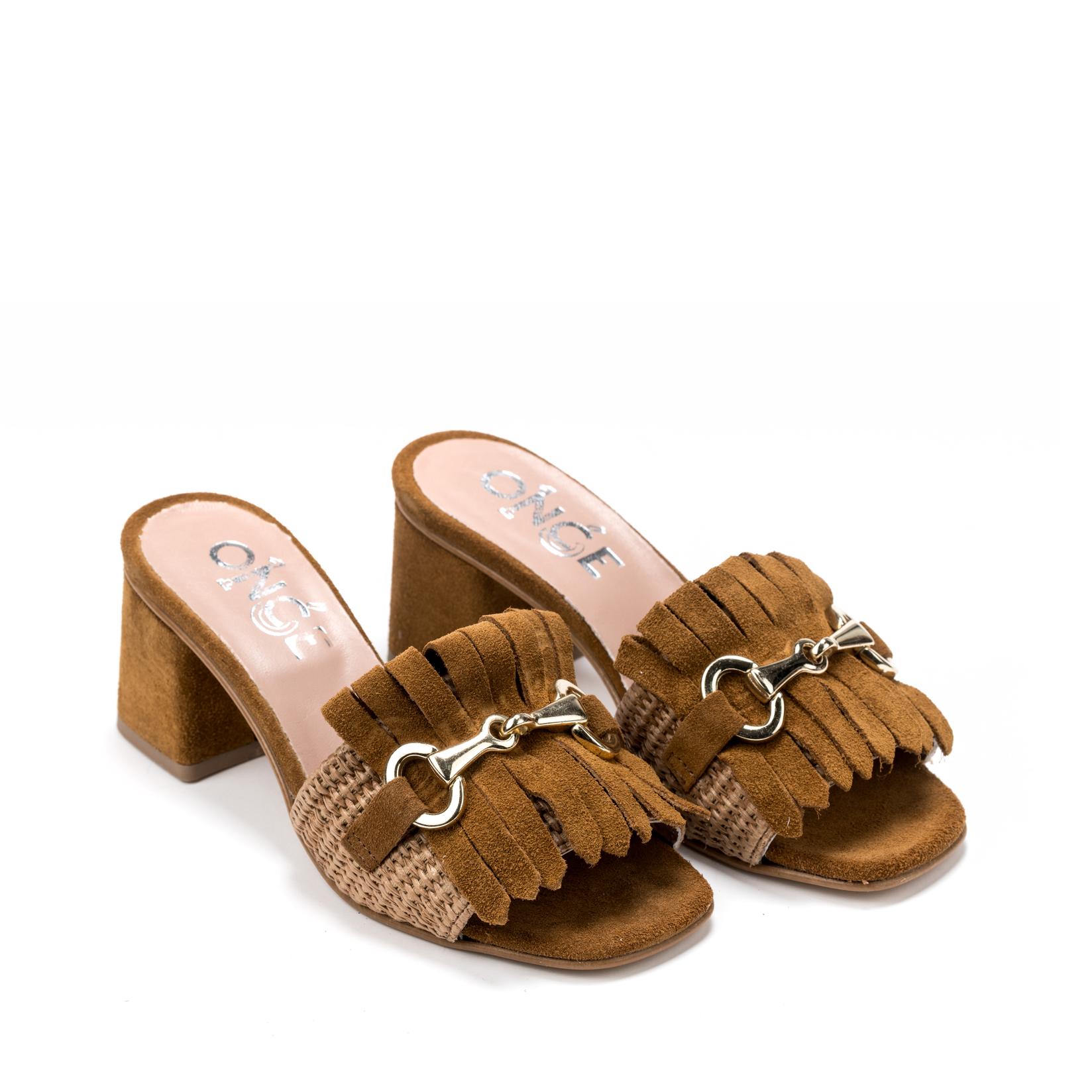 Once Ženske papuče na štiklu S58, Smeđe