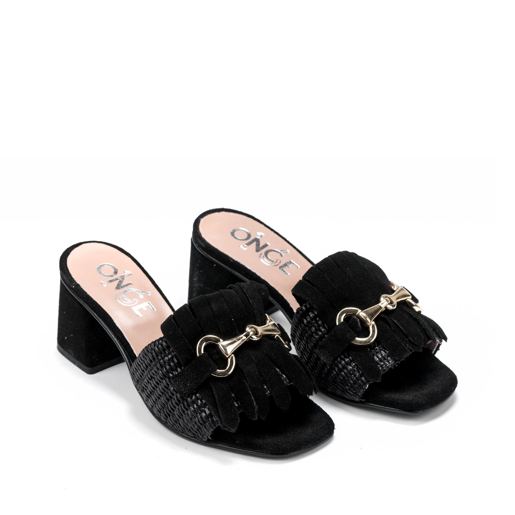 Once Ženske papuče na štiklu S58, Crne