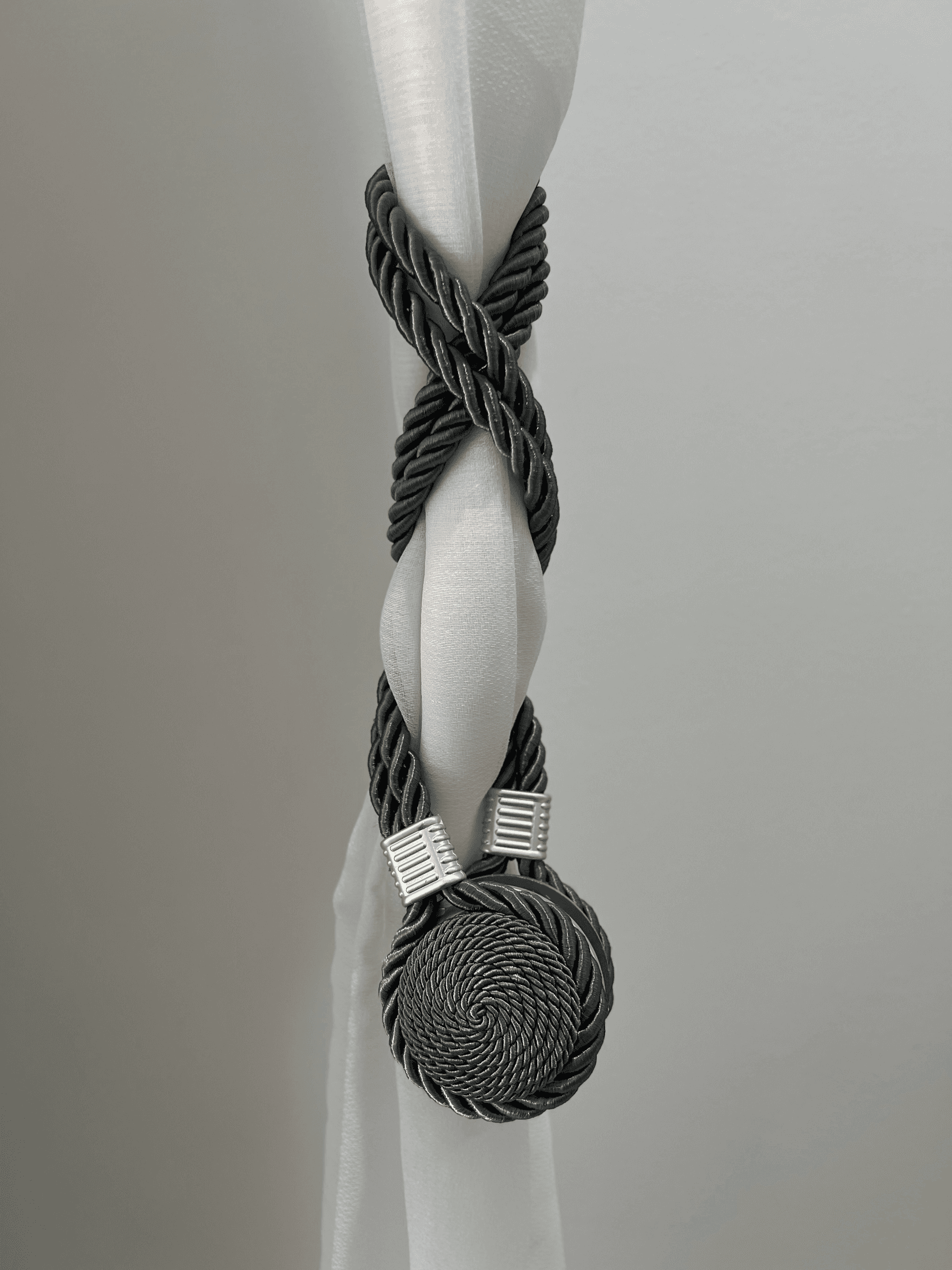 Senotex Set končanih magneta za zavese, 2 kom, Tamnosivi