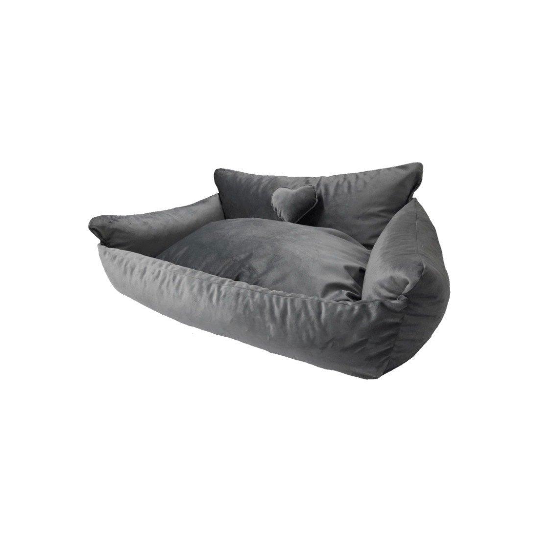 SPOTT PET Fotelja za kućne ljubimce, 130/70 3XL, Pliš štof i memori pena, Siva