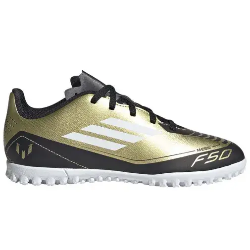 Adidas dečiјe fudbalske kopačke F50 Klub TF Ј Mesi, zlatne boјe