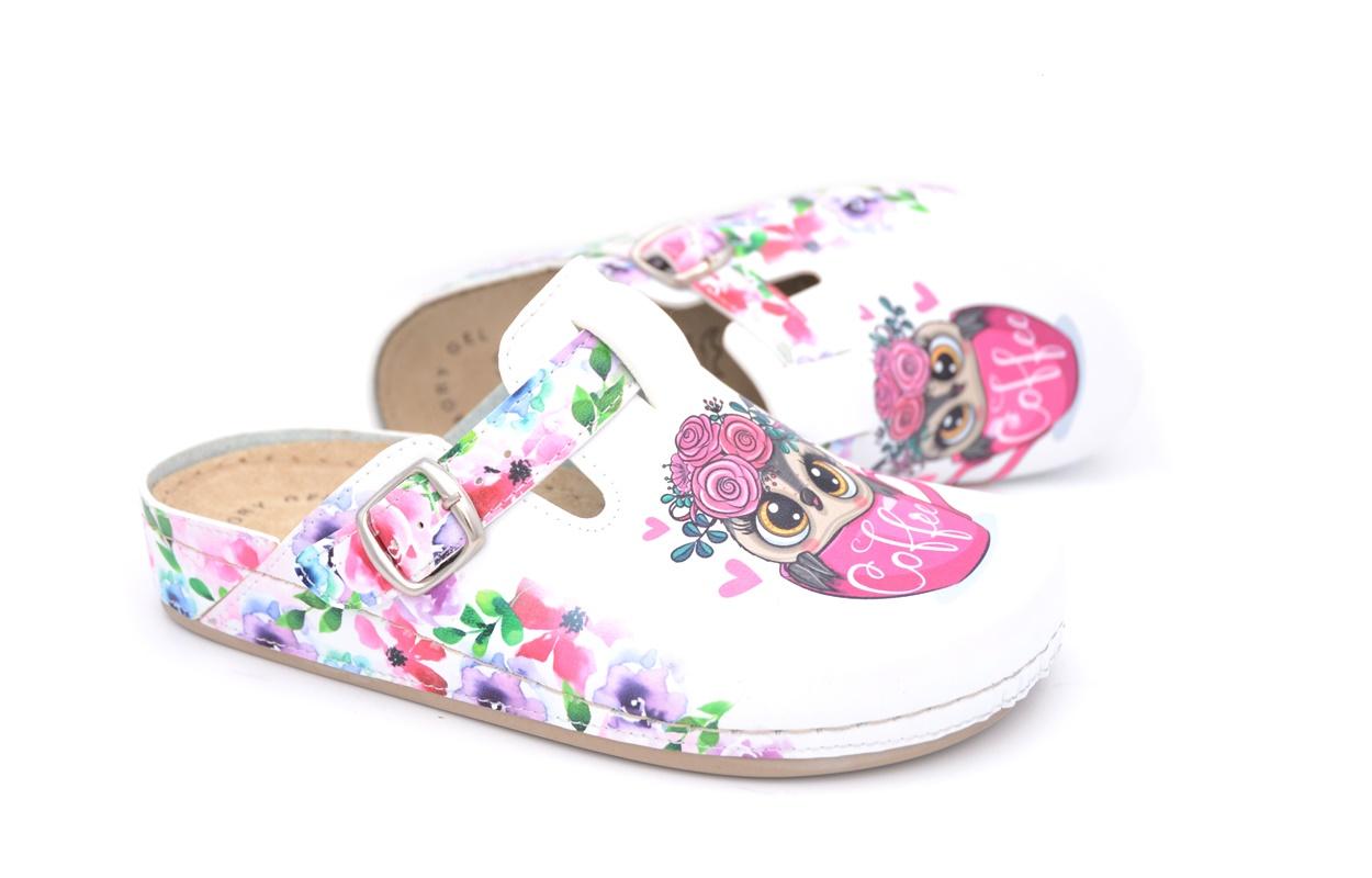 DOSS Ženske klompe Sofia Sova bele