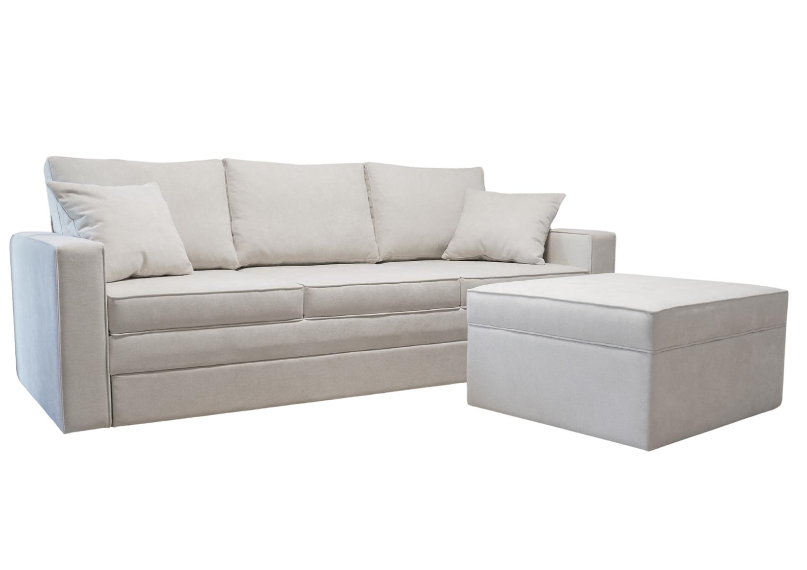 DARIJANA Trosed na razvlačenje Milica, Sa tabureom, Beli