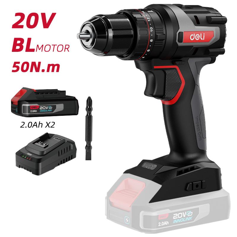 DELI Aku udarna bušilica 20V 2Ah Suprem