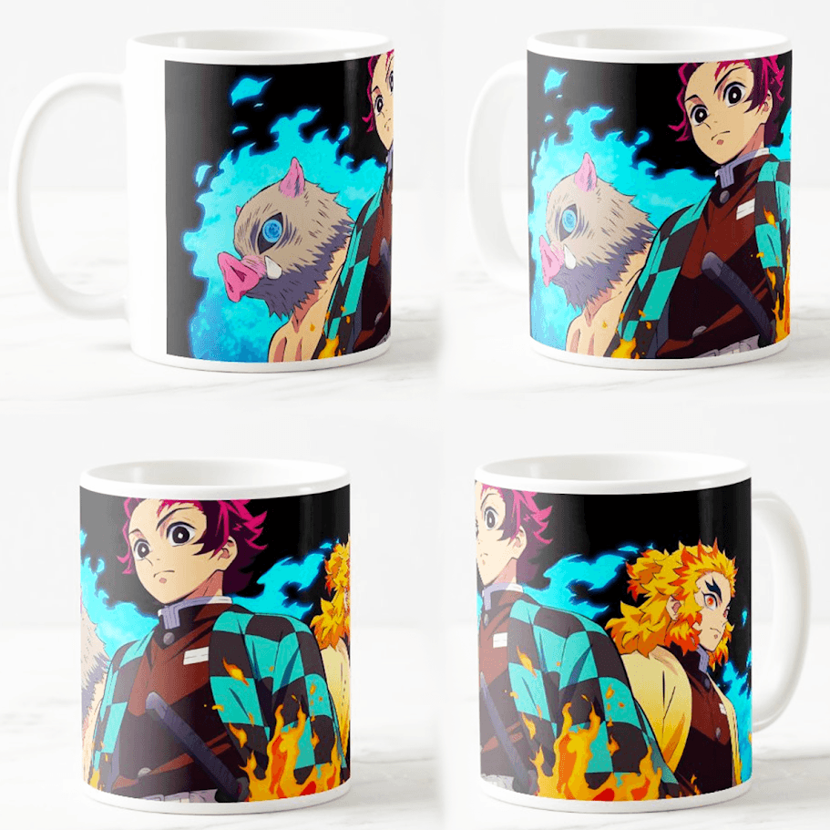 Šolja Demon Slayer, 330 ml, Bela