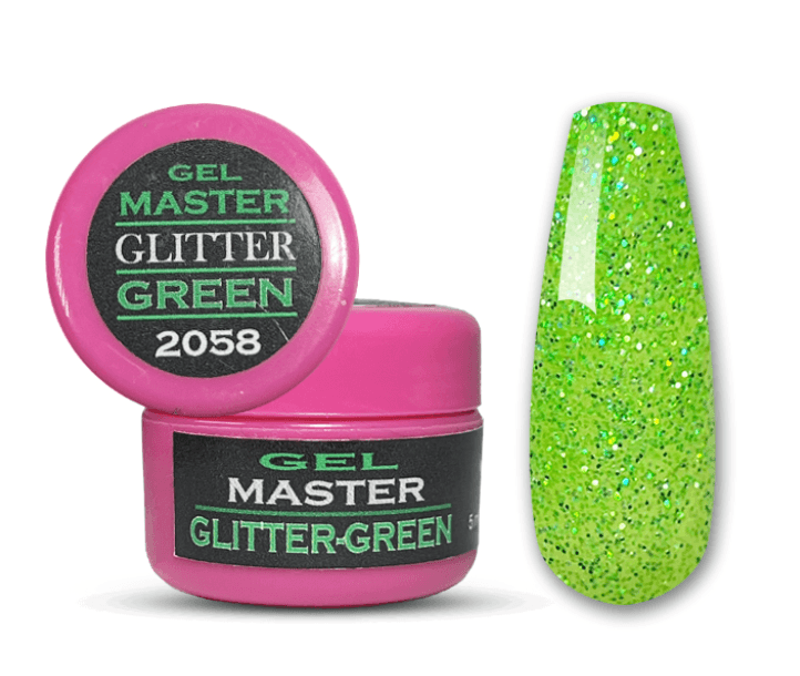 MASTER Glitter gel za nokte, 5ml, Zeleni