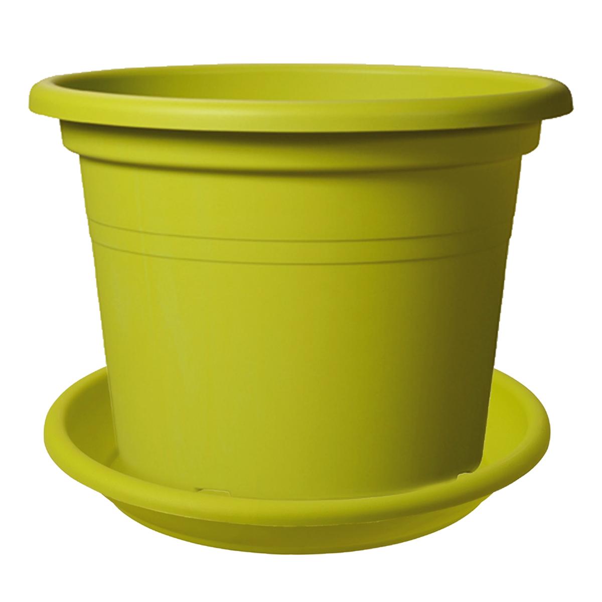 Selected image for DEROMA Set od 3 plastične saksije cilindro 40cm zelena sa podmetačima od 35cm