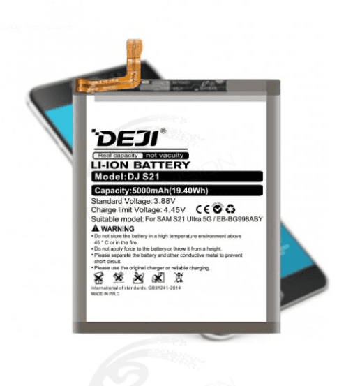 DEJI Baterija za Samsung S21 Ultra EB-BG998ABY (5000mAh), Crna