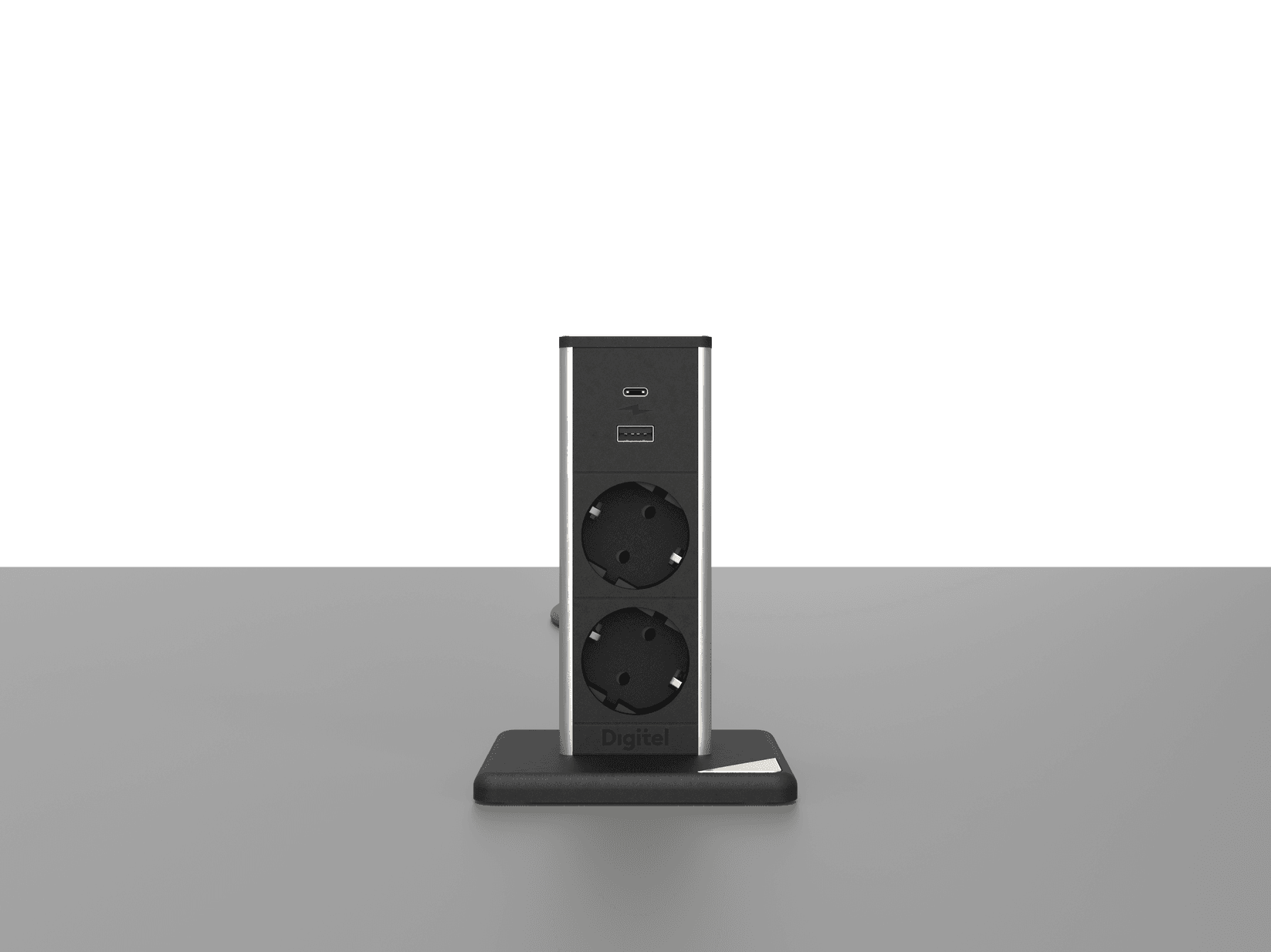 DIGITEL Uspravna utičnica bez bušenja StandUp 3 sa 3m kabla srebrno-crna