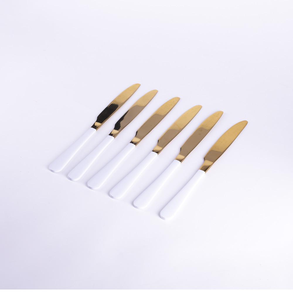 DIKER HOME Set kuhinjskih noževa, 6 komada, Belo-zlatne boje