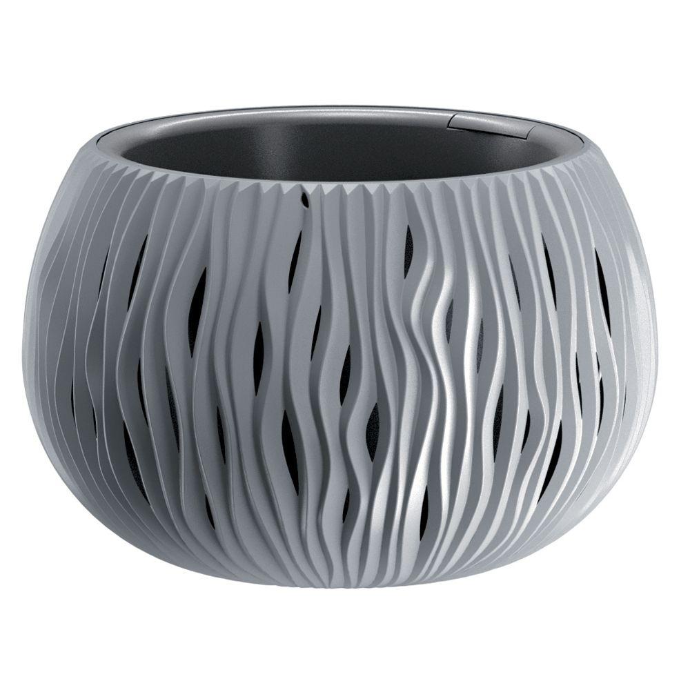 DIKER HOME Plastična saksija za cveće ovalna 29x19 cm tamnobraon