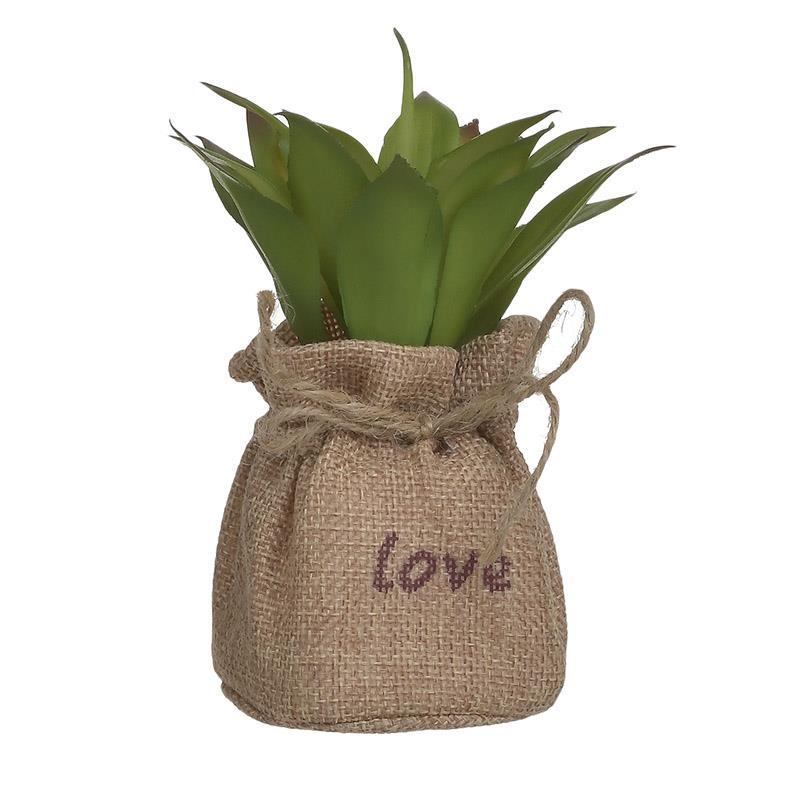 DIKER HOME Veštački kaktus u jutanom džaku 7x7x14 cm