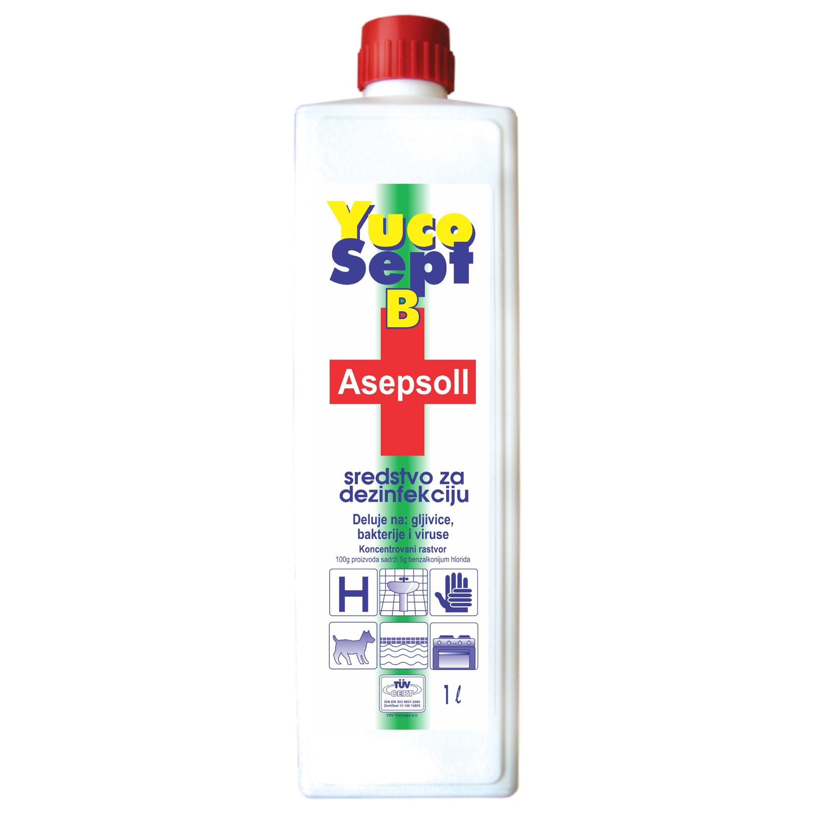 Selected image for YUCOSEPT Koncentrovano tečno sredstvo za dezinfekciju Asepsoll 5.0% 1l