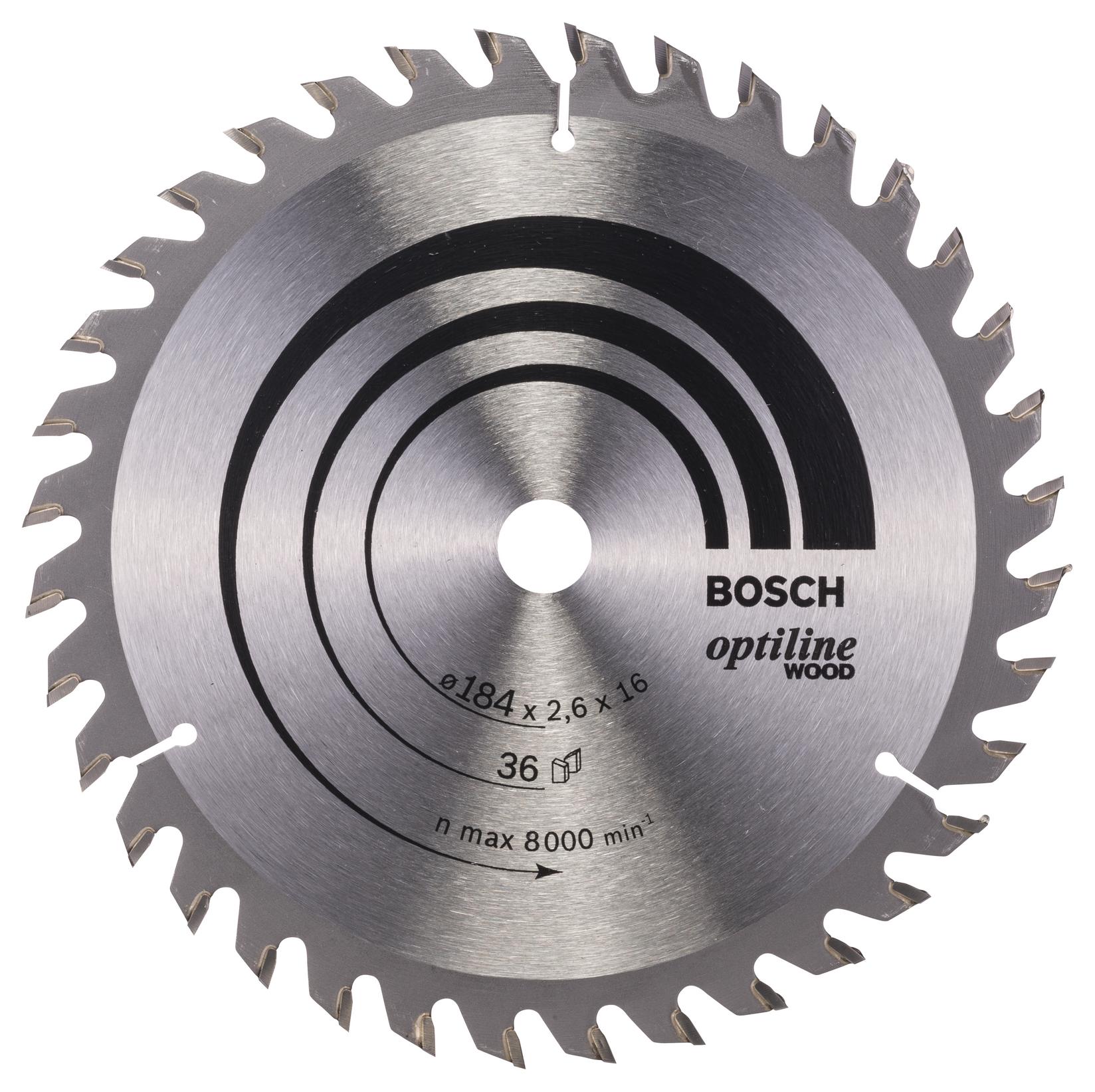 Bosch List kružne testere Optiline Wood 184 x 16 x 2,6 mm, 36 2608640818, 184 x 16 x 2,6 mm, 36
