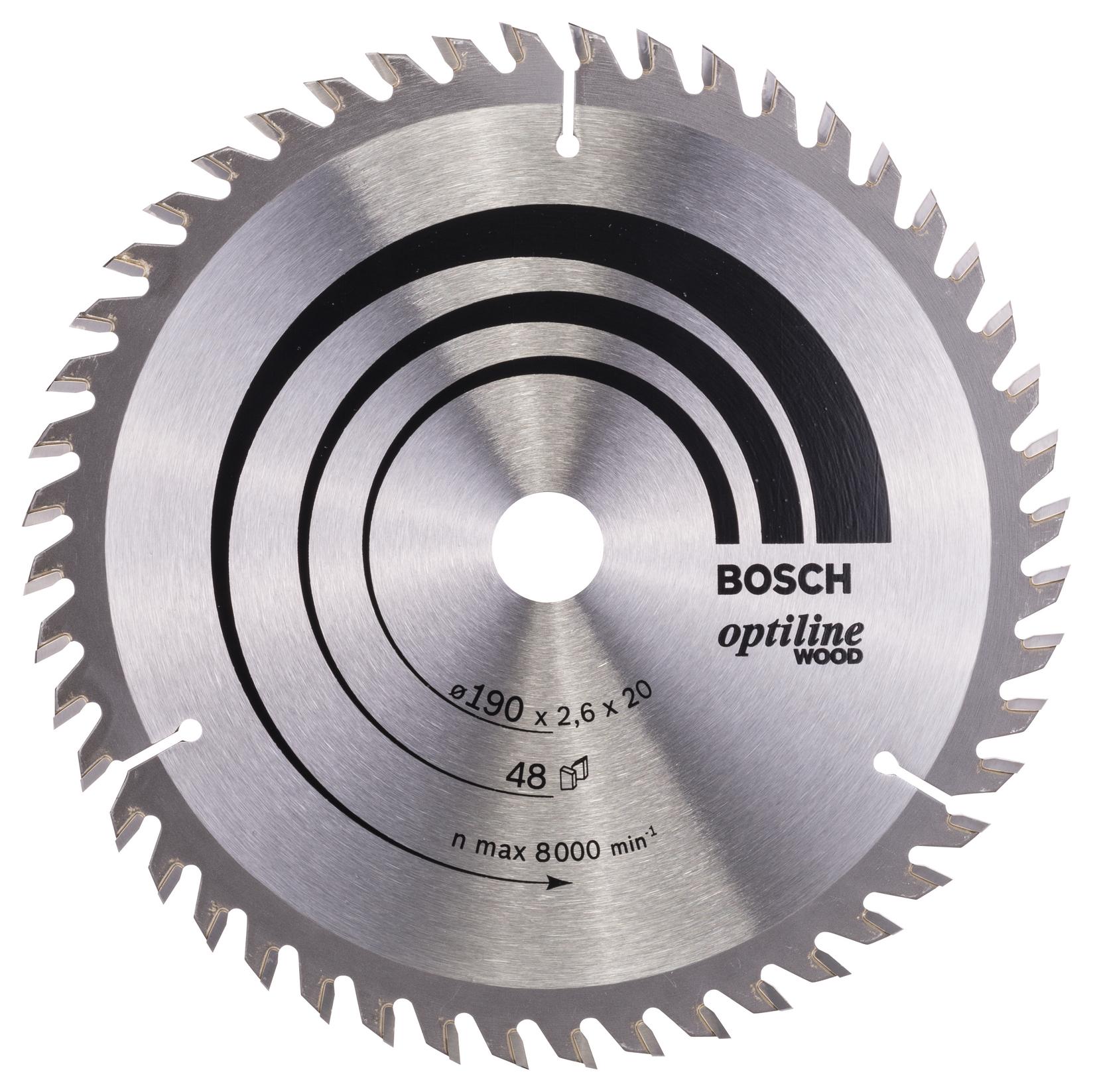 Bosch List kružne testere Optiline Wood 2608640614, 190 x 20/16 x 2,6 mm, 48