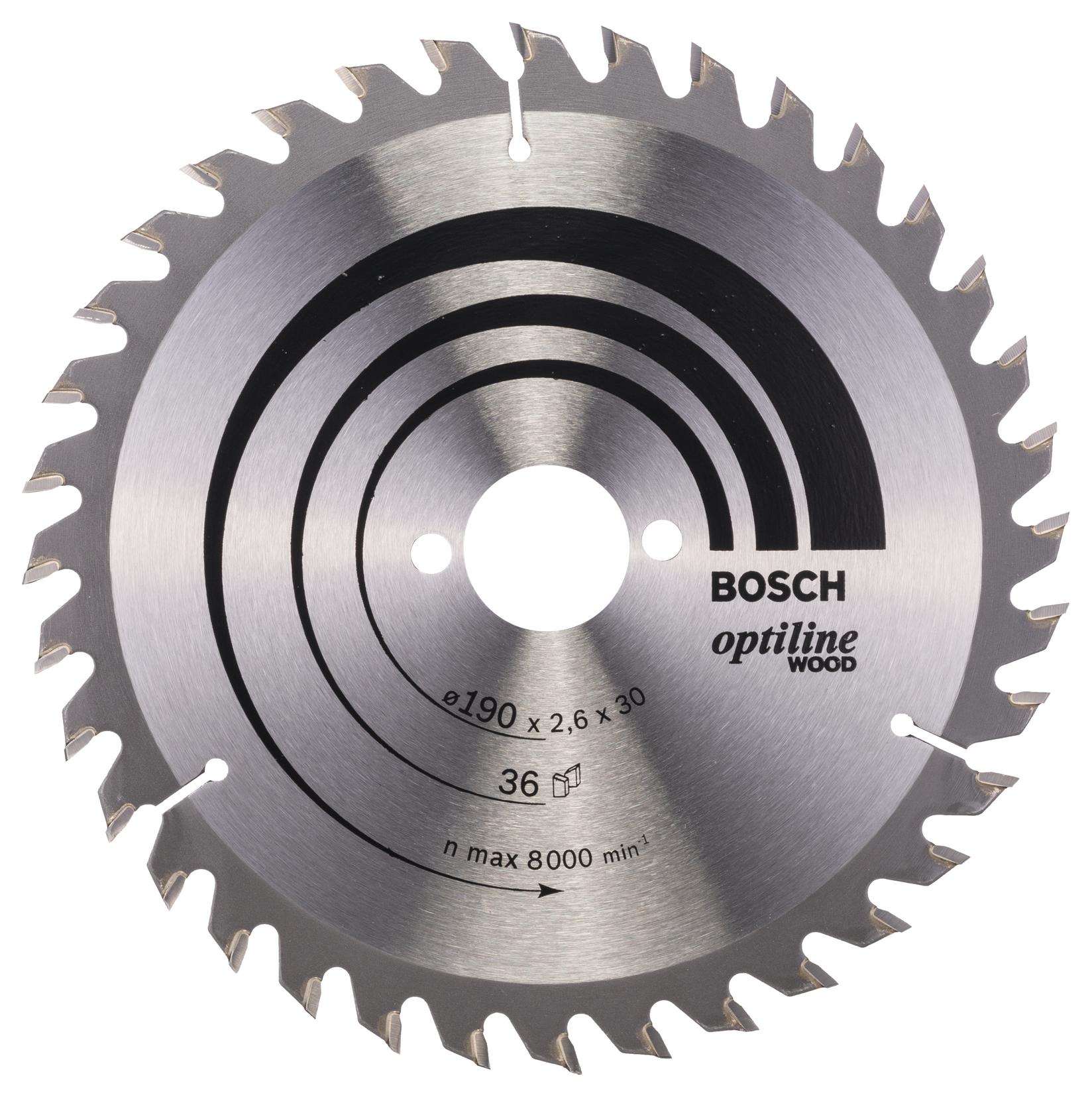Bosch List kružne testere Optiline Wood 2608640616, 190 x 30 x 2,6 mm, 36