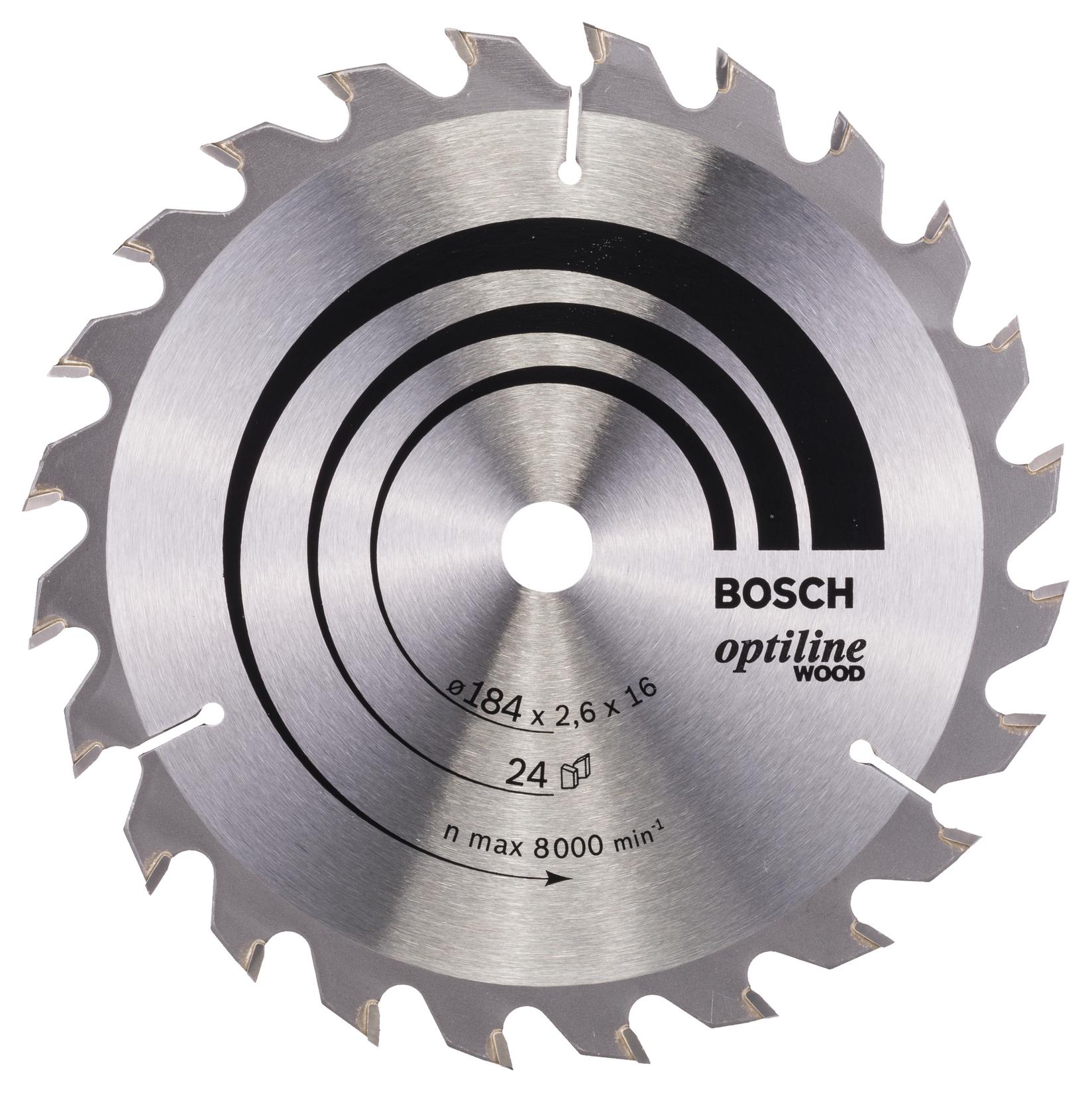 Bosch List kružne testere Optiline Wood 2608640817, 184 x 16 x 2,6 mm, 24