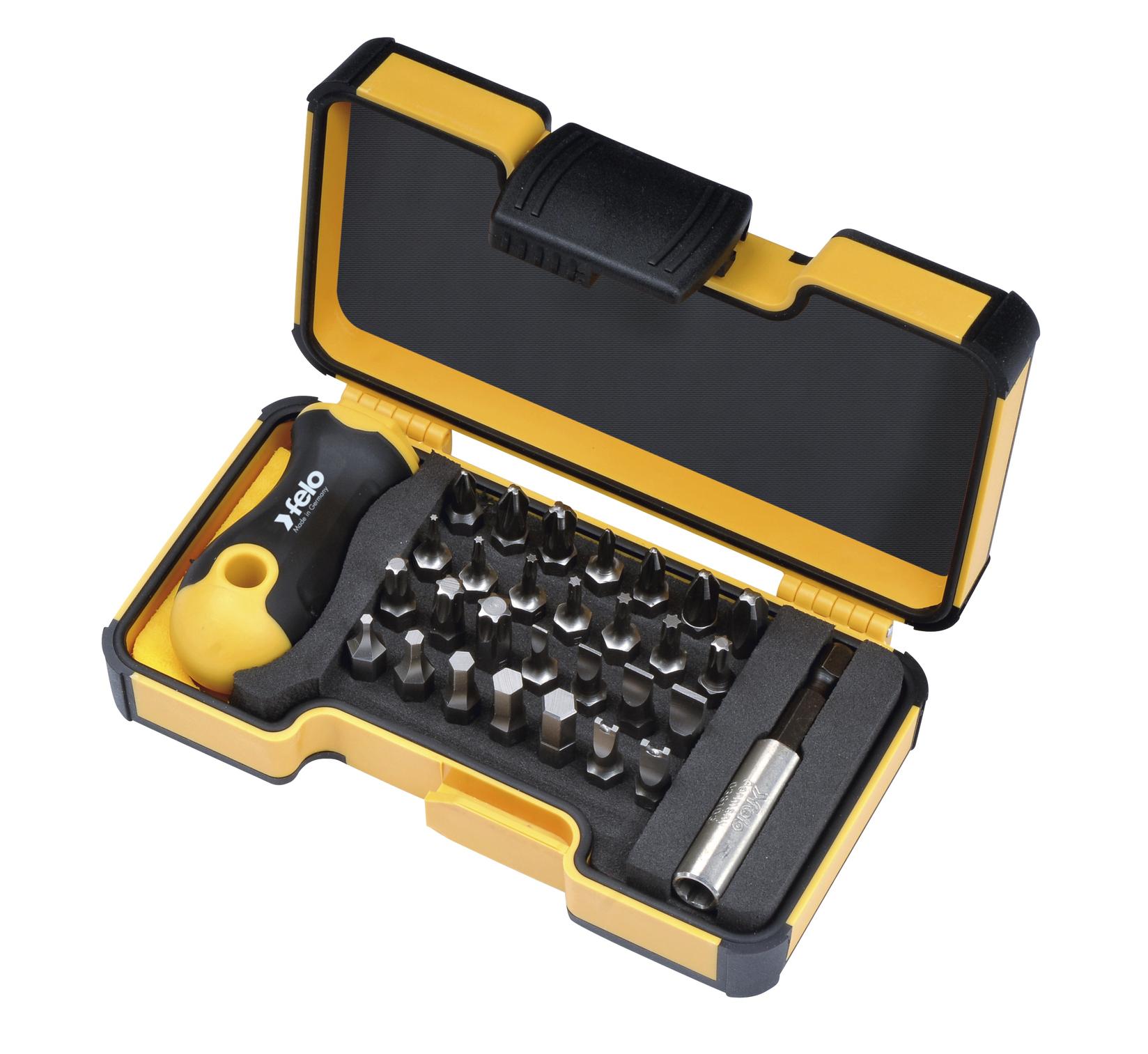 FELO Set alata  XS-Strongbox Bits 30 sa ručkom i držačem bitova SL/PH/PZ/HEX/TX/SP 02073006 30 kom