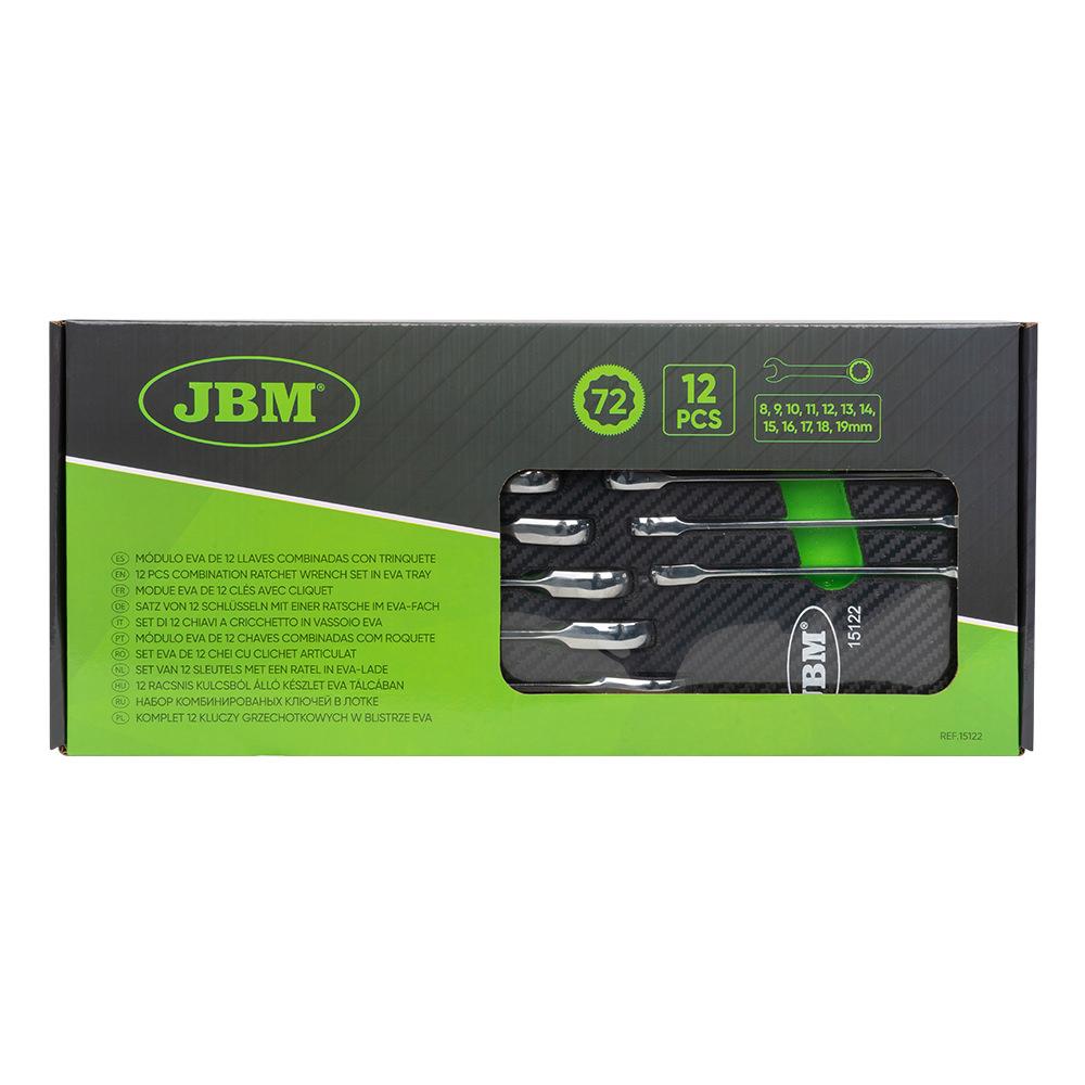 Selected image for JBM Set ključeva, Viljuškasto okasti, Sa račnom, 8-19mm, 12 komada