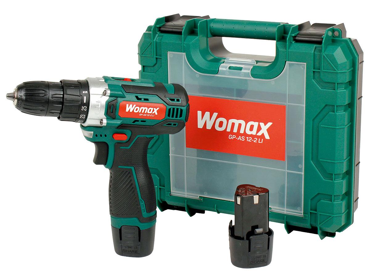Selected image for Womax GP-AS 12-2 LI Akumulatorska bušilica, 12V, 2Ah, Plastični kofer