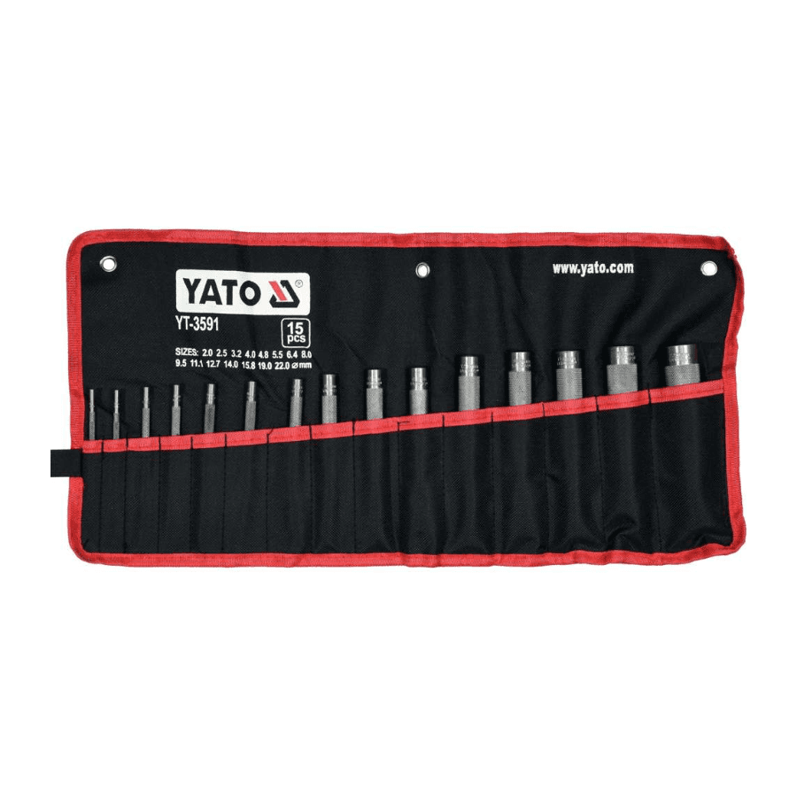 YATO YT-3591 Set zumbi, 2-22mm, 15 delova