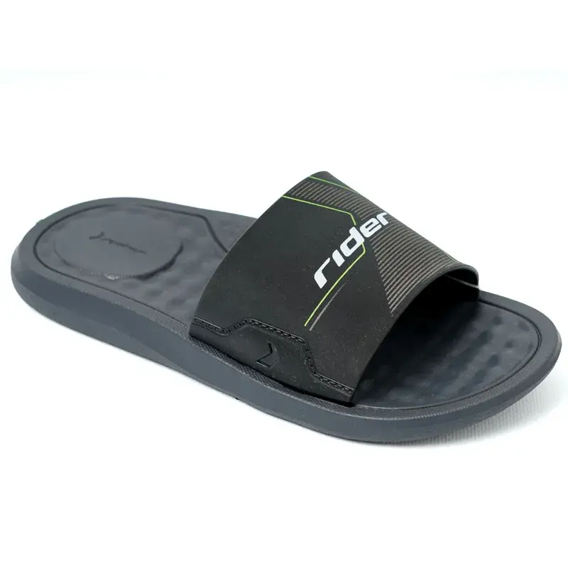 Rider Papuče za dečake Step Slide, Crno - zelene