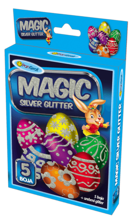 Selected image for Boja za uskršnja jaja 5/1 + Magic Glitter srebrni gel za ukrašavanje