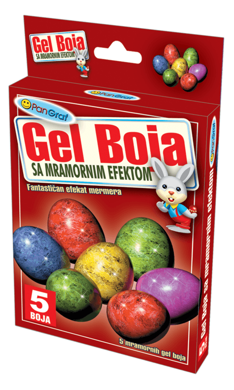Selected image for Gel boja za uskršnja jaja sa mramornim efektom 5/1 + rukavice