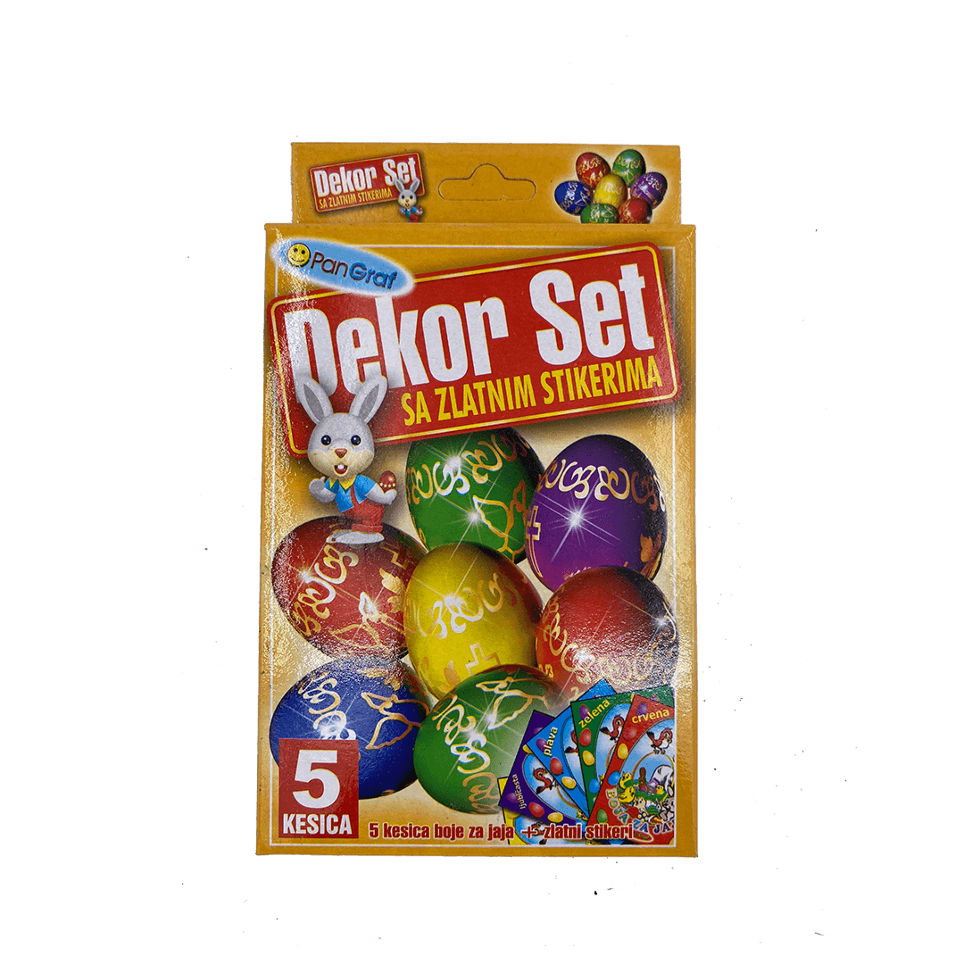 Selected image for Uskršnji dekorativni set 5 boja za jaja + zlatni stikeri