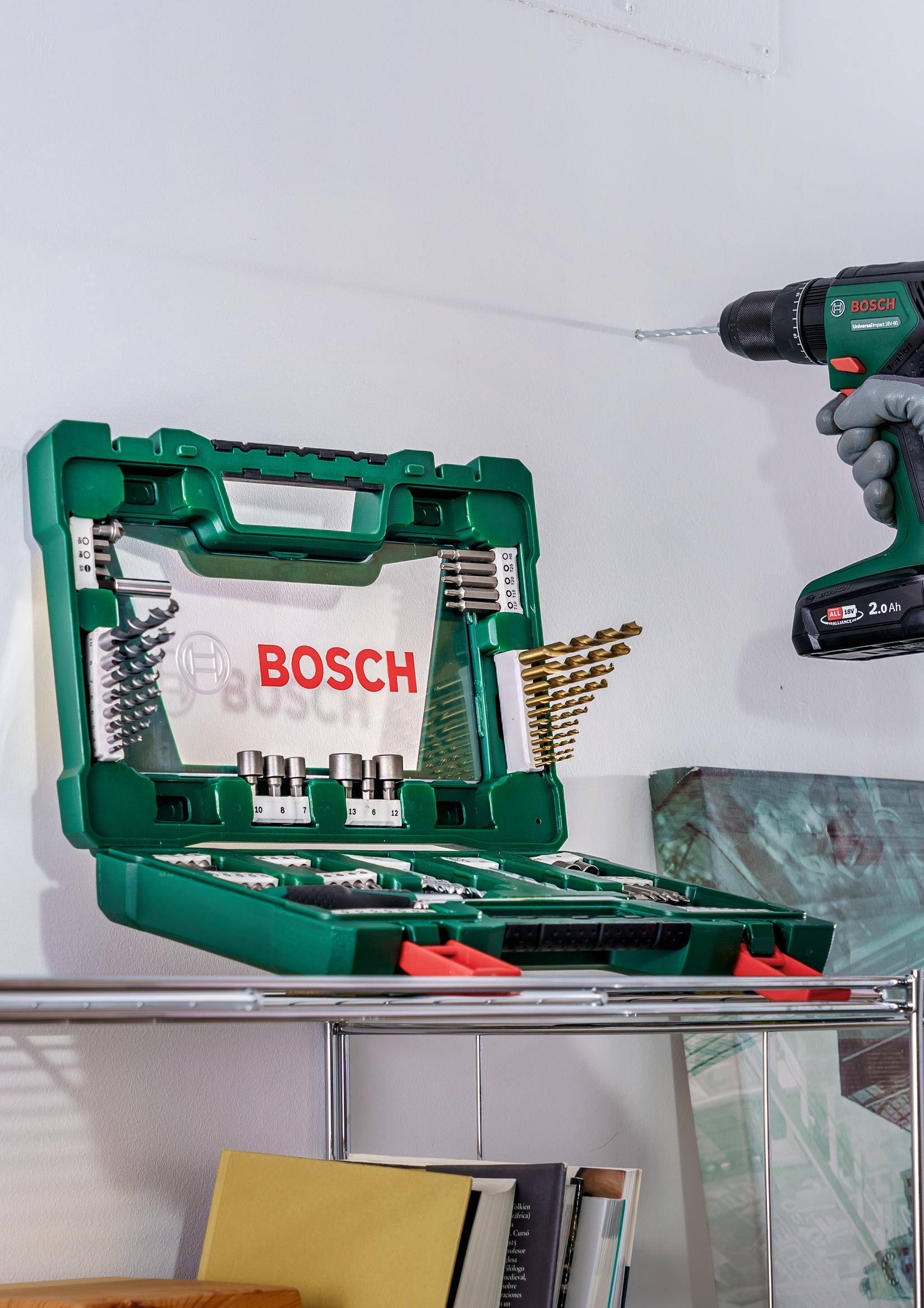 Selected image for Bosch 91-delni V-Line TiN set burgija i bitova sa odvrtačem čegrtaljkom i magnetnim štapom 2607017195