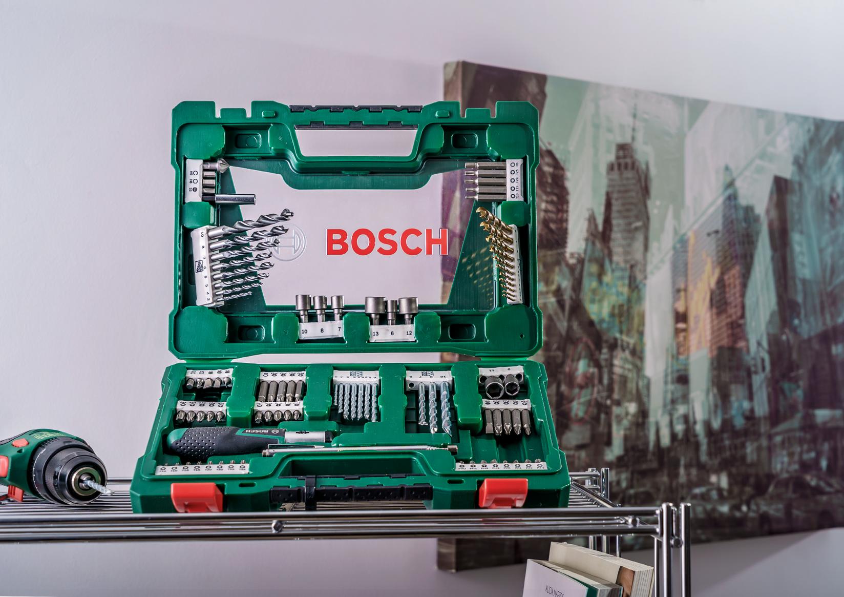 Selected image for Bosch 91-delni V-Line TiN set burgija i bitova sa odvrtačem čegrtaljkom i magnetnim štapom 2607017195