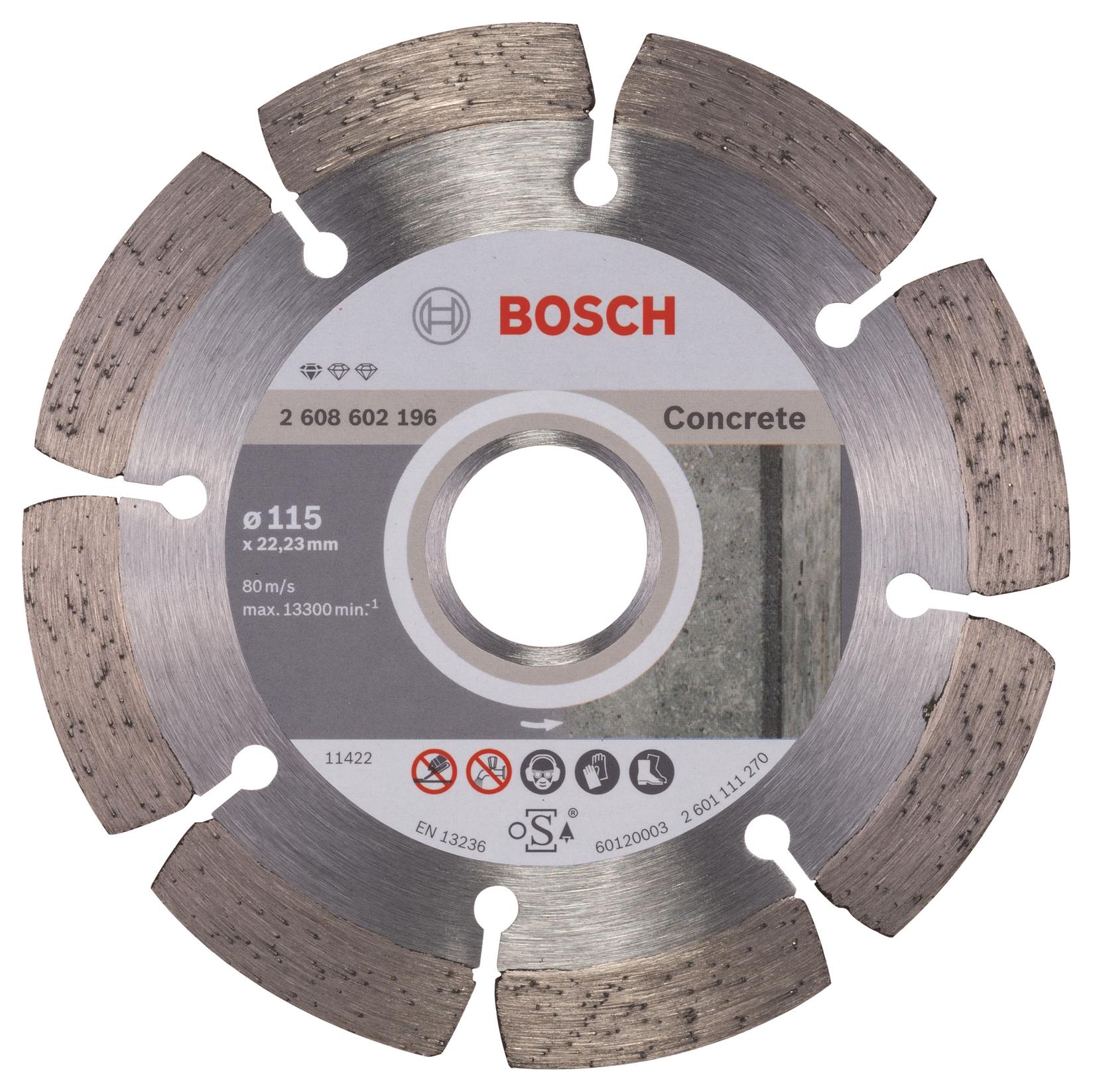 Bosch Dijamantska rezna ploča Standard for Concrete 2608602196, 115 x 22,23 x 1,6 x 10 mm