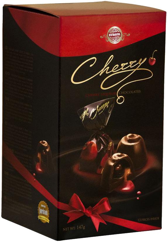 EVROPA Čokoladne bombone Cherry, 147g