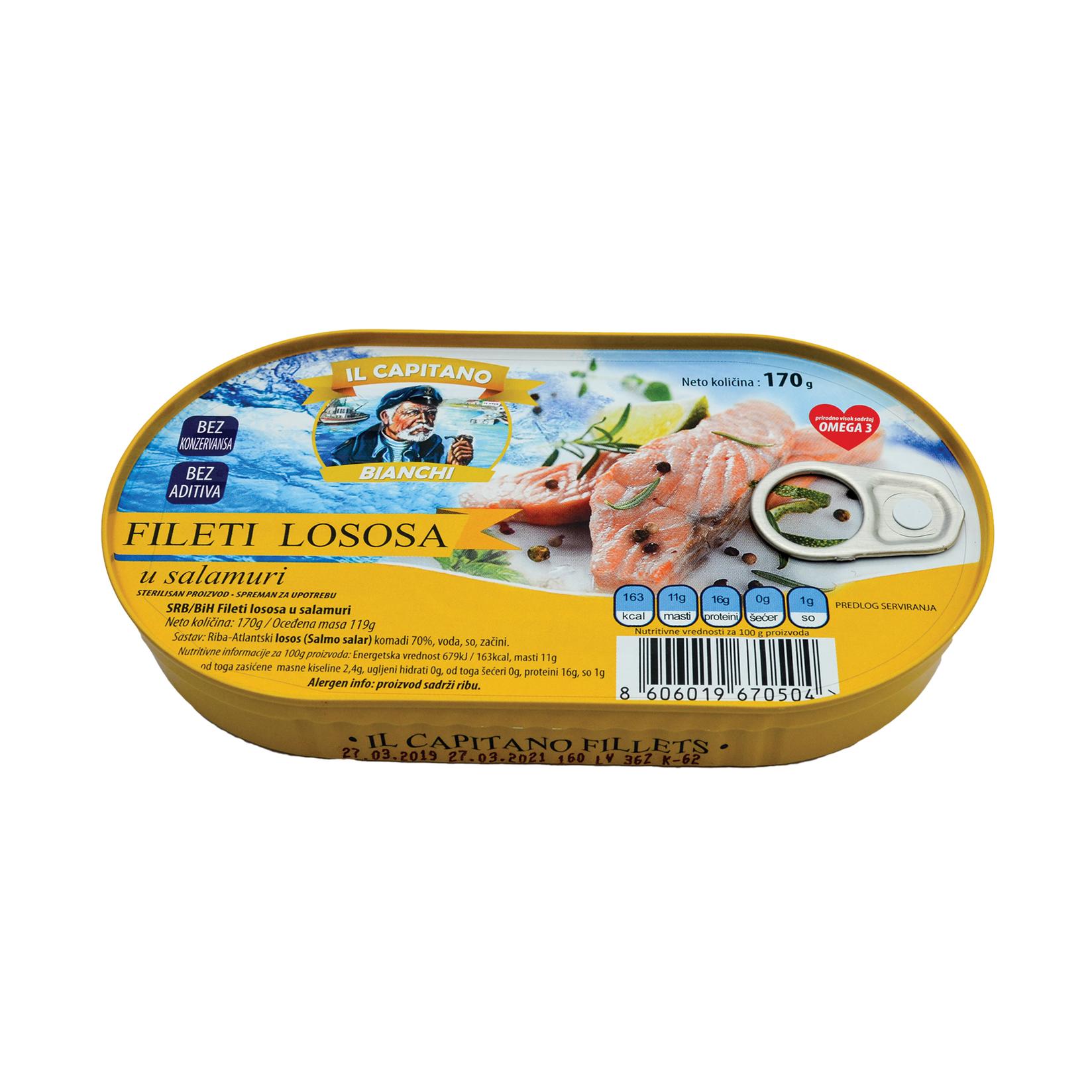 IL CAPITANO Fileti lososa, 170g