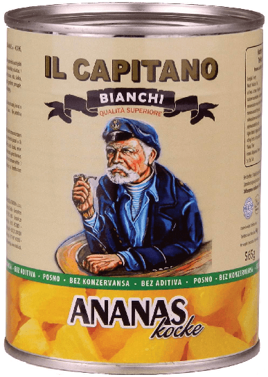 IL CAPITANO Kompot ananas, Kocka, 580ml