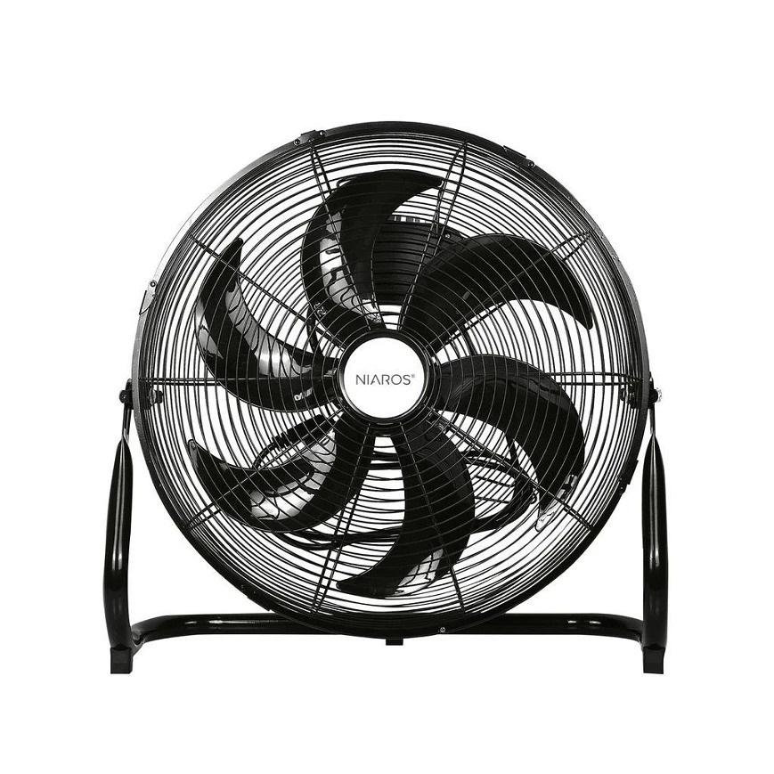 Niaros Podni ventilator, 90W, 51cm, Crni-metalni