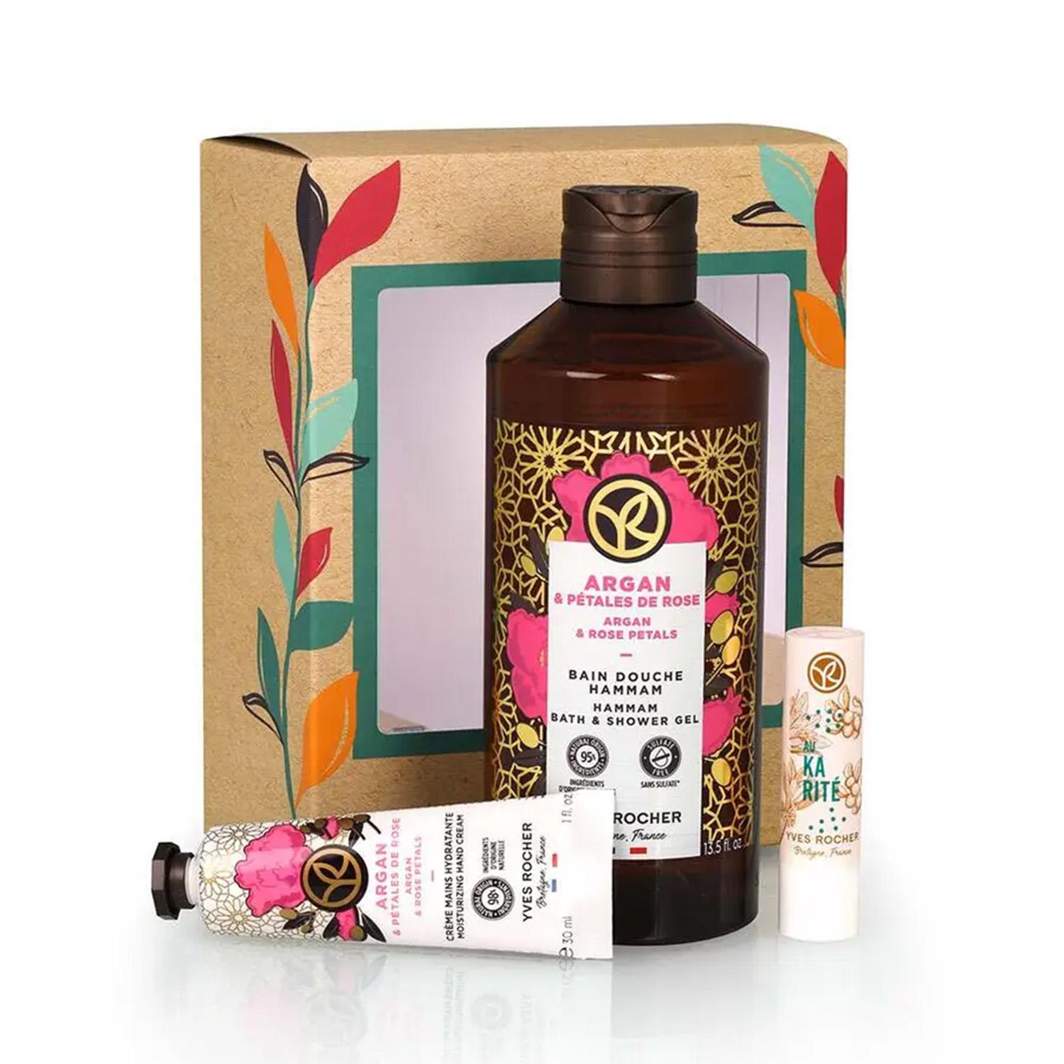 Yves Rocher Ženski set Argan i latice ruže, 435 ml