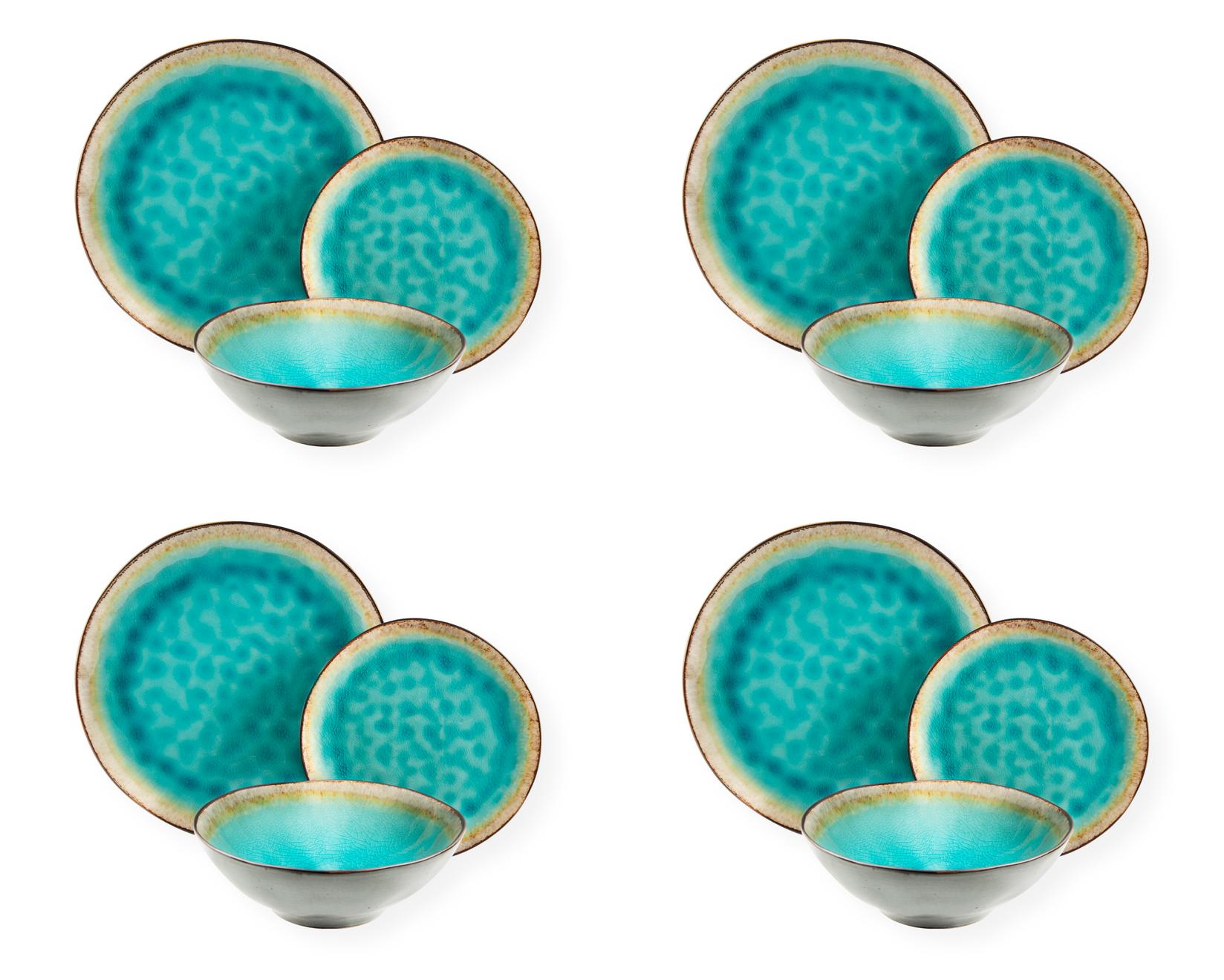 Excelsa Set tanjira Maldive, 12 komada, Svetloplavi