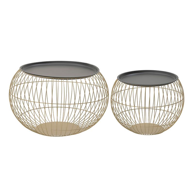 Ena Set od 2 stola 66x42cm, Crna